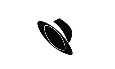 black fedora hat icon logo design illustration