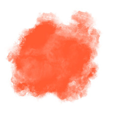 Collection of abstract orange and red watercolor brush stroke isolated on white background.