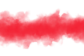 Set of red watercolor brush stroke isolated on white background.