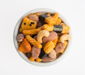 nuts or mix nuts and snack on a background new.