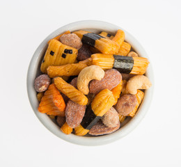 nuts or mix nuts and snack on a background new.