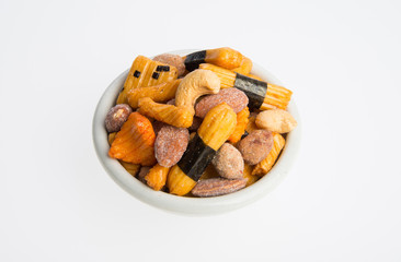 nuts or mix nuts and snack on a background new.