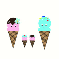 set of ice cream