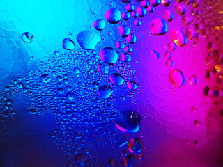 blue and pink water drop color gradation, abstract dew background