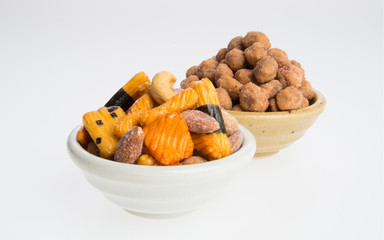 nuts or mix nuts and snack on a background new.