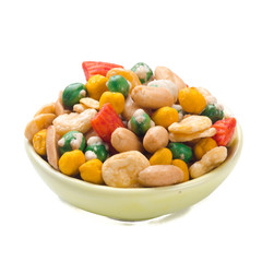 nuts or mix nuts and snack on a background new.
