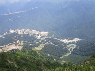 ropeway in Krasnaya Polyana view from the top