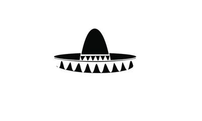 Sombrero black hat logo icon design illustration