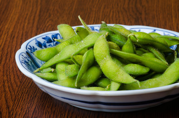 bean or Green Japanese Soybean on a background new.