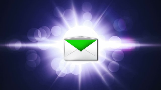 E-mail Concept with Green Screen, Letter, Animation, Rendering, Loop, 4k