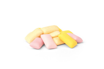 Color fruit gum isolated on white background.