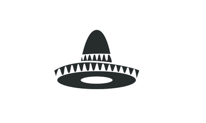 Sombrero black hat logo icon design illustration
