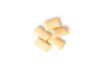 Color fruit gum isolated on white background.