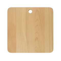 Wooden cutting board isolated on white 