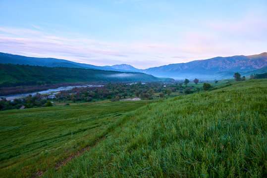 Nature Landscape of Sayram-Ugam National Park. Turkestan region. Kazakhstan. Sayram-Ugam National Park is in Western Tian Shan Mountains.