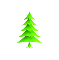 Winter vector concept. Green spruce illustration. Graphic design for holidays.