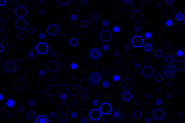 Technological honeycomb illustration. Futuristic blue technology background.