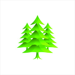 Fototapeta premium Winter vector concept. Green spruce illustration. Graphic design for holidays.