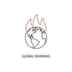 Global warming icon line style