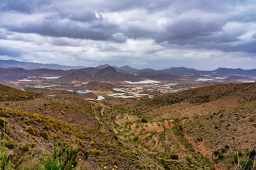 Mountain landscape in Canada Del Gallego near Mazarron, Murcia, Spain