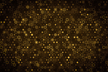 Technological illustration. Futuristic technology background. Honeycombs.