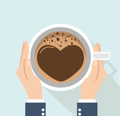 business Hand holding coffee cup vector