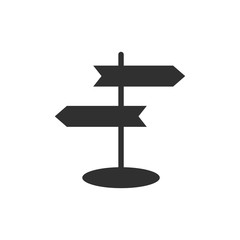 Road sign post icon isolated on white background. Vector illustration.