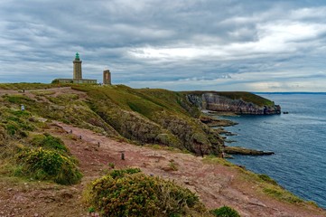 Phare, Cap Fréhel, Chemin des douaniers, GR34, Fréhel, Côtes-d’Armor, Bretagne, France