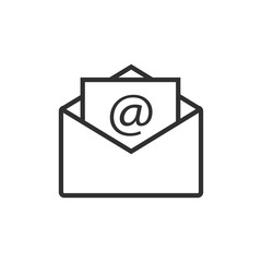Mail icon isolated on white background. Vector illustration.