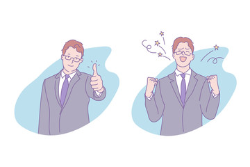 Business success, goal achievement concept