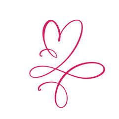 Fototapeta premium Heart love sign logo. Design flourish element for valentine card. Vector illustration. Infinity Romantic symbol wedding. Template for t shirt, card, poster