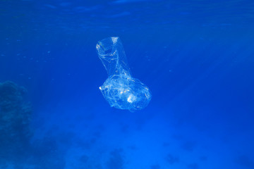 Plastic bag drift underwater