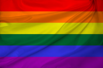 LGBT rainbow flag, Pride flag, Freedom flag - the international symbol of the lesbian, gay, bisexual and transgender community, the concept of the human rights movement