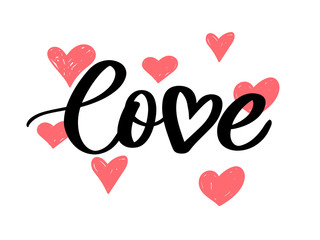 Valentine poster, card, banner letter slogan Vector elements for Valentine's day design elements. Typography Love heart