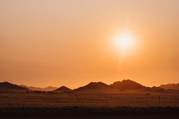 beautiful mesmerising sunset in the desert