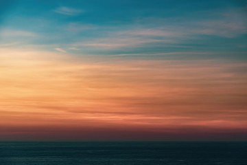 View of colorful sunset over Tasman sea