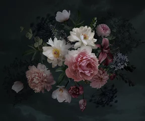 Vintage-Grußkarte mit Blumen. © marinavorona