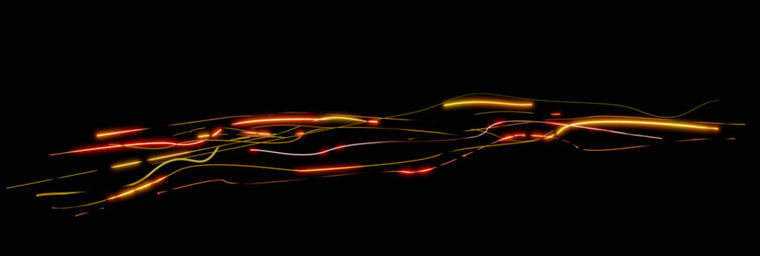 abstract glowing traffic light in front of black background