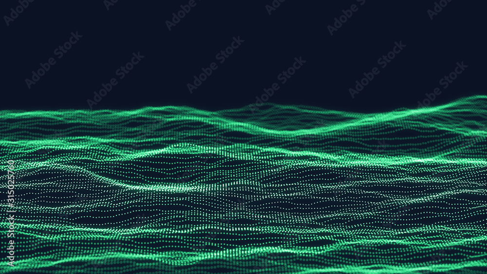 Wall mural digital technology background. abstract connections. futuristic sci-fi user interface concept with g