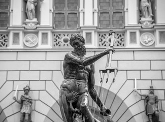 Close-up of Neptune Fountain in the Long Market. Gdansk, Poland © Olivia