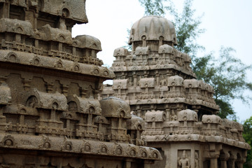 Fototapeta premium Mamallapuram was one of two major port cities by the 7th century within the Pallava kingdom. The town was named after Pallava king Narasimhavarman.