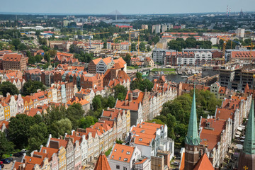 Obraz premium Aerial view of the old town in Gdansk