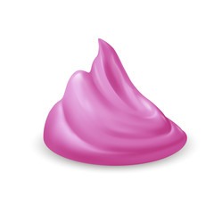 Realistic Violet Whipped Cream Isolated on White Background. Facial Creme, Gel or Body Lotion Skincare Icon. Illustration Ice Cream Product Swatch