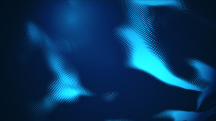 Dot blue wave light screen gradient texture background. Abstract  technology big data digital background. 3d rendering.