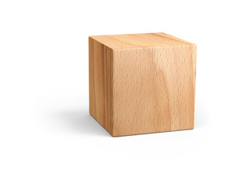 Wooden cube for conceptual design. Education game.
