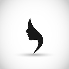 Female face vector icon, logo template