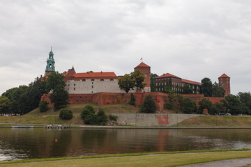 Wawel Castle one the bank of Vistula river, Cracow, Poland.