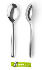 Cuillères vectorielles sur fond blanc