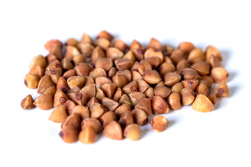 A bunch of buckwheat isolated on a white background.