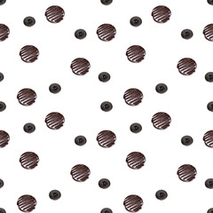 sepia polka dot pattern graphic pencil on white background seamless pattern for design